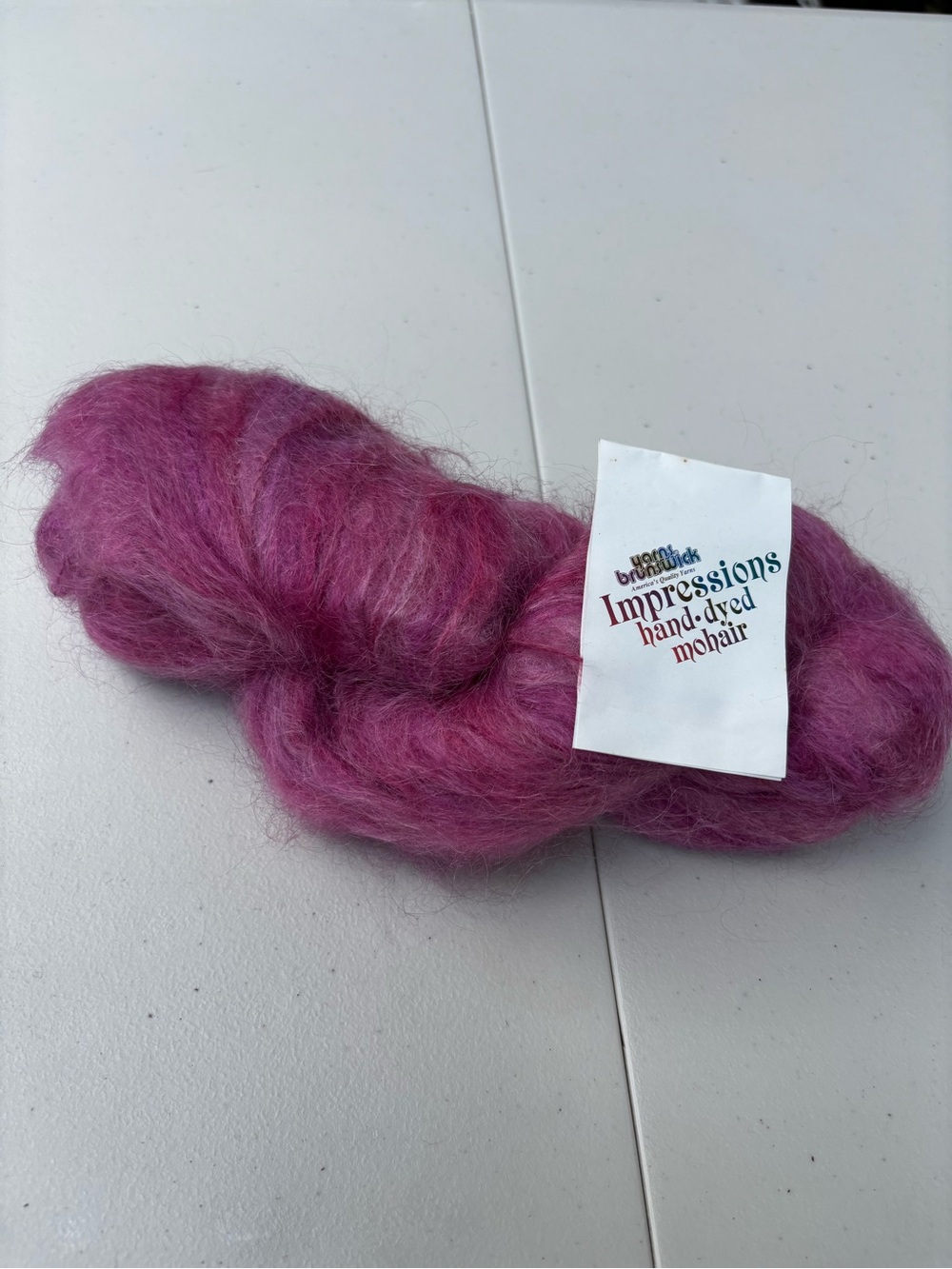 Impressions by yarns brunswick Hand-Dyed 78% Mohair/13% Wool/ 9% Nylon